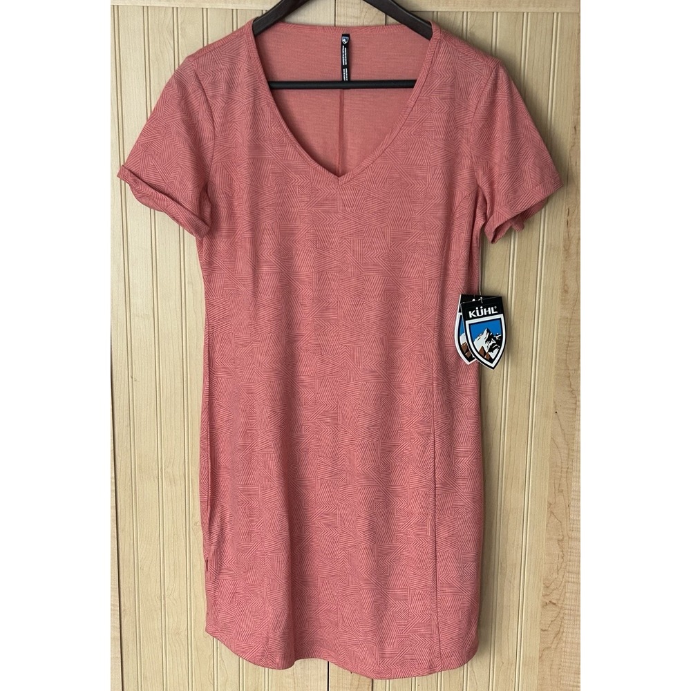Kuhl Size XS Inara Orange Short Sleeve Dress V-Neck Knit Size Small